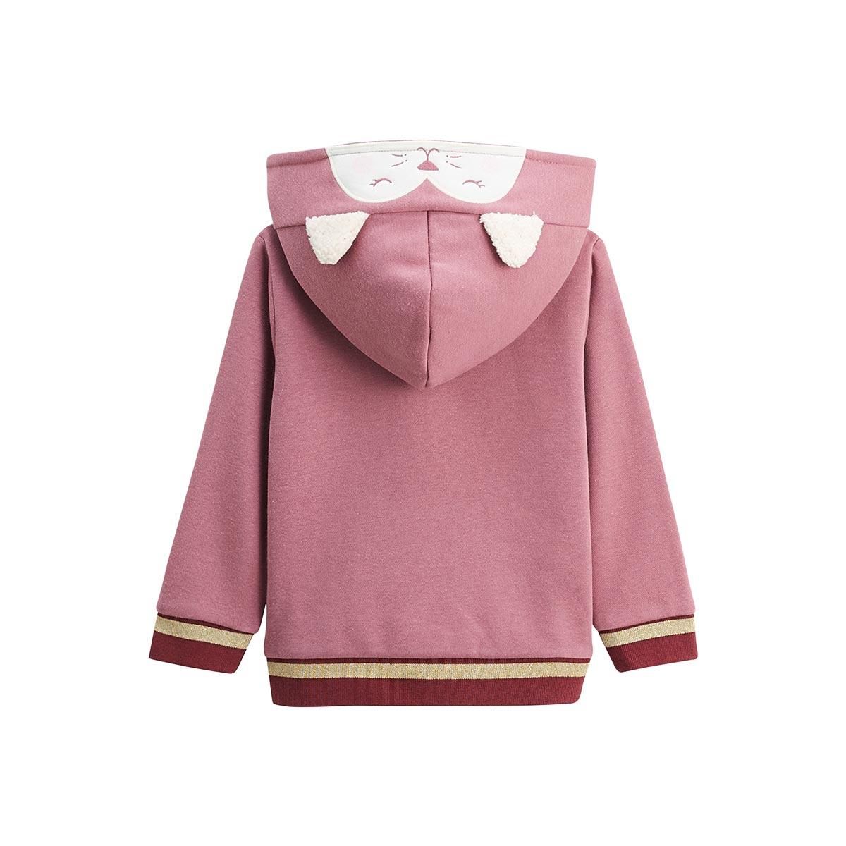 Petit Béguin Sweat à capuche zippé enfant en molleton Matcha