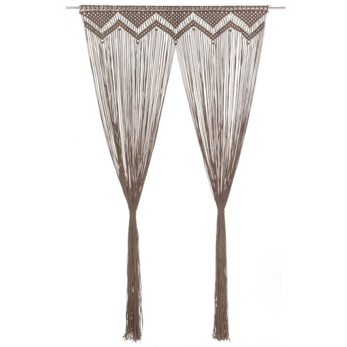 VIDAXL Rideau en macrame Taupe 140x240 cm Coton