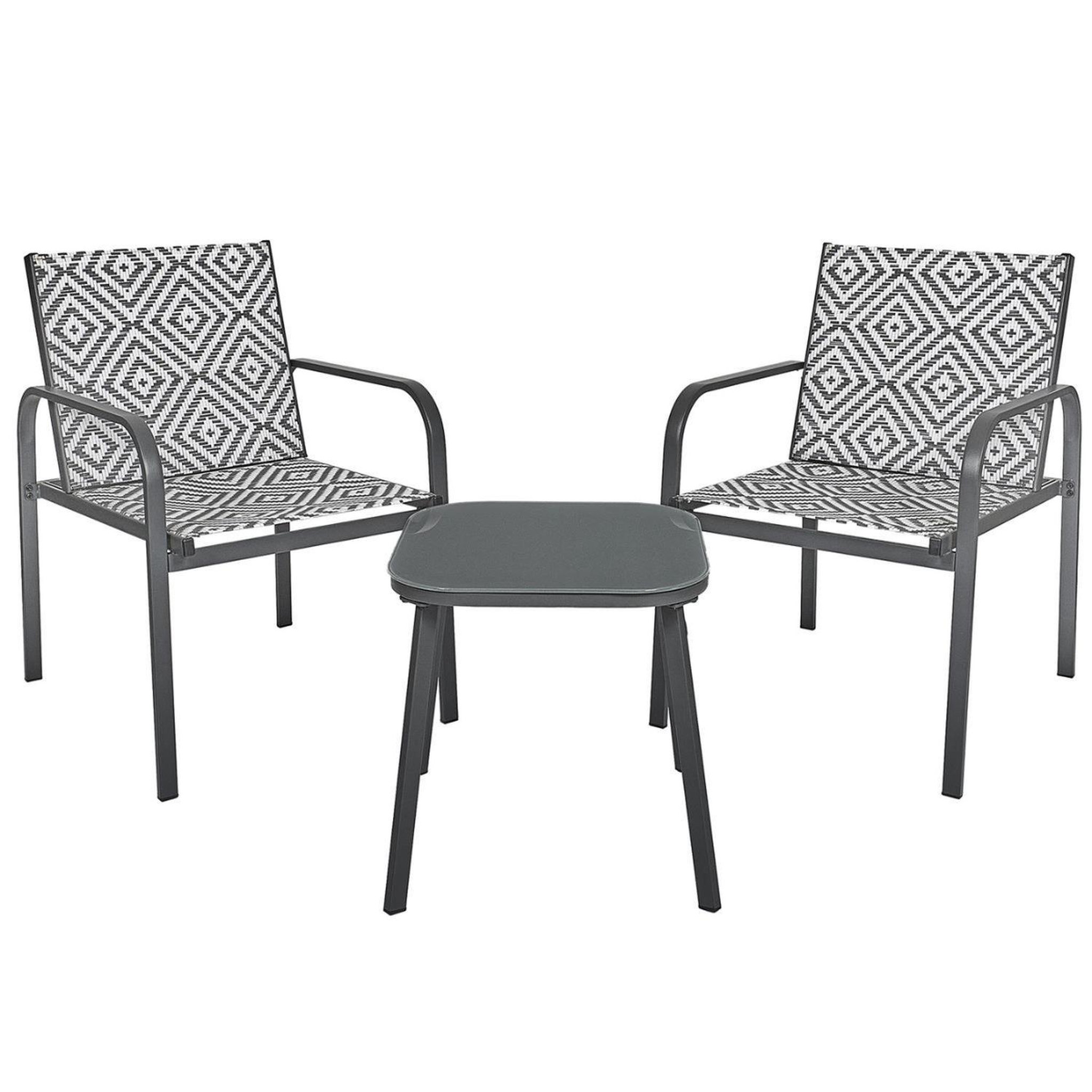 The Home Deco Factory Salon de jardin en aluminium et texaline 2 places mexico. Coloris disponibles : Beige, Gris