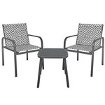 The Home Deco Factory Salon de jardin en aluminium et texaline 2 places MEXICO. Coloris disponibles : Beige, Gris