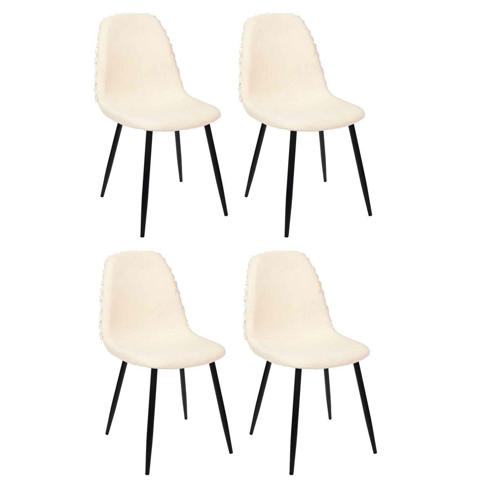 The Home Deco Factory Lot de 4 chaises design  mora  86cm beige & noir