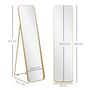 Voir la diapositive 3 : HOMCOM Miroir sur pied design métal doré dim. 40 x 160 cm autoportant ou à adosser