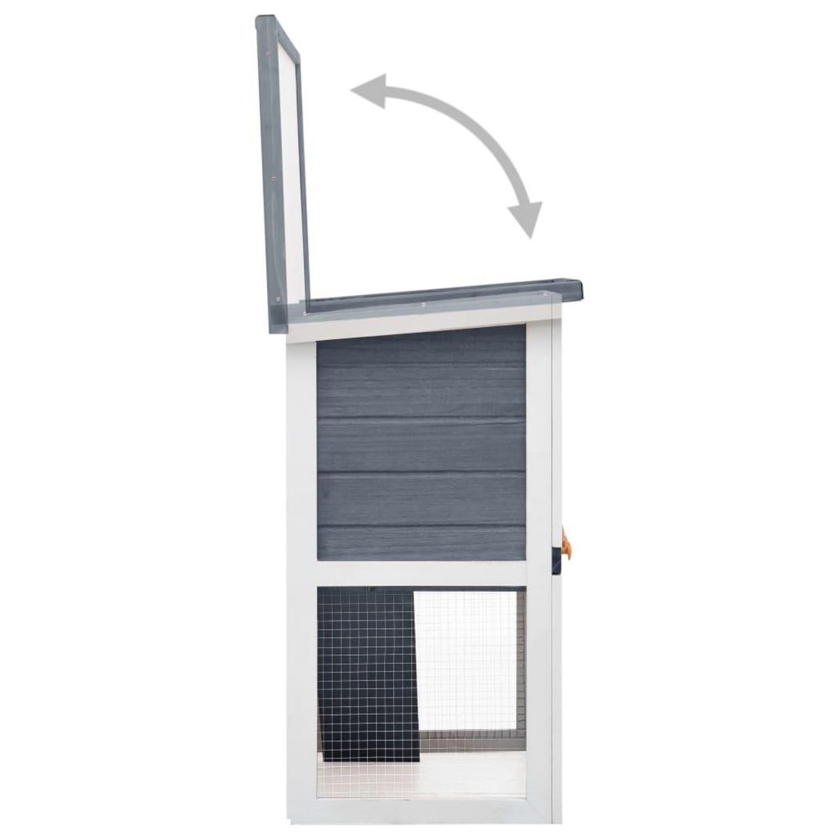 VIDAXL Clapier d'exterieur 1 porte Gris Bois