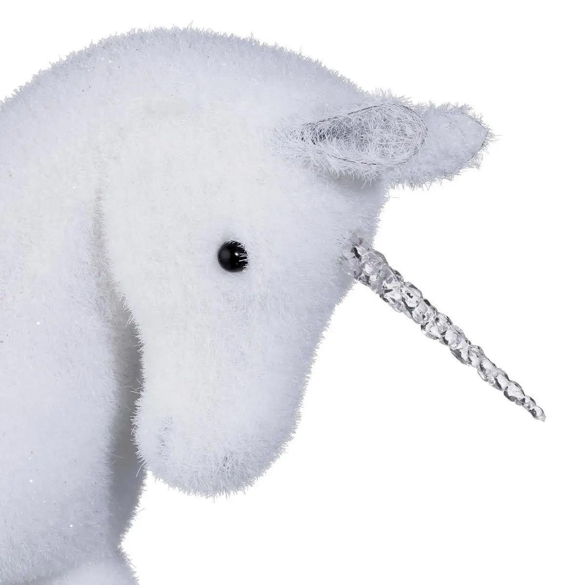 Voir la diapositive 2 : ATMOSPHERA Statuette déco  licorne paillettes  38cm blanc