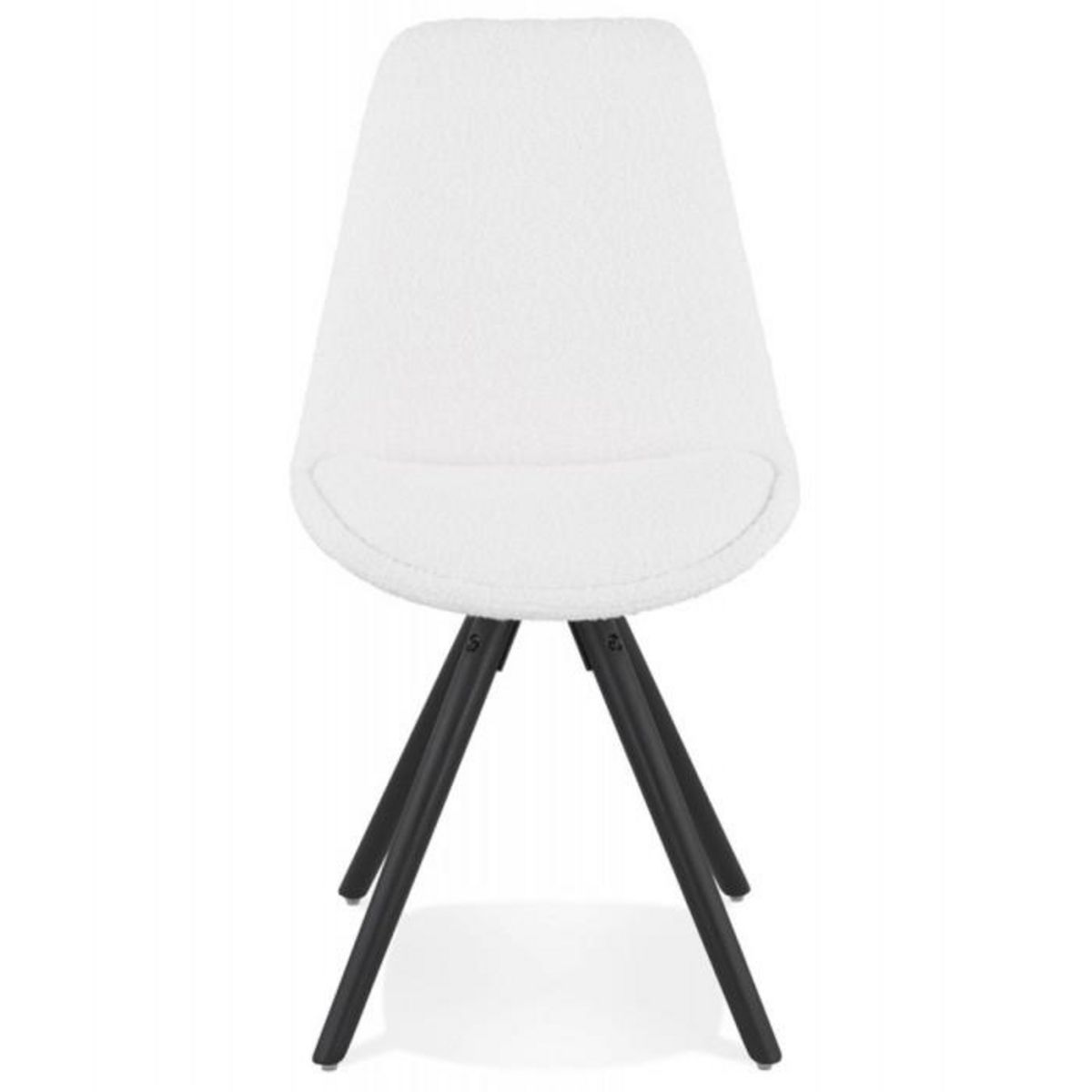 Paris Prix Chaise Design en Tissu Bouclé  Alisa  82cm Blanc & Noir