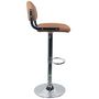 Voir la diapositive 3 : Rendez vous déco Lot de 2 chaises de bar réglables 61/83 cm en cuir synthétique marron - Houston