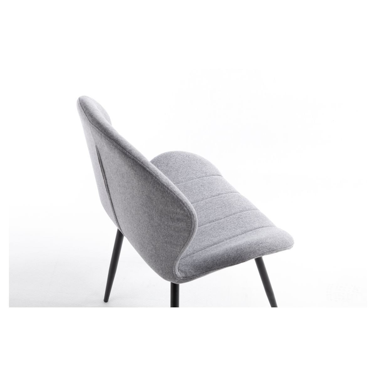 Lot de 2 chaises arrondies pieds métal noir LINE