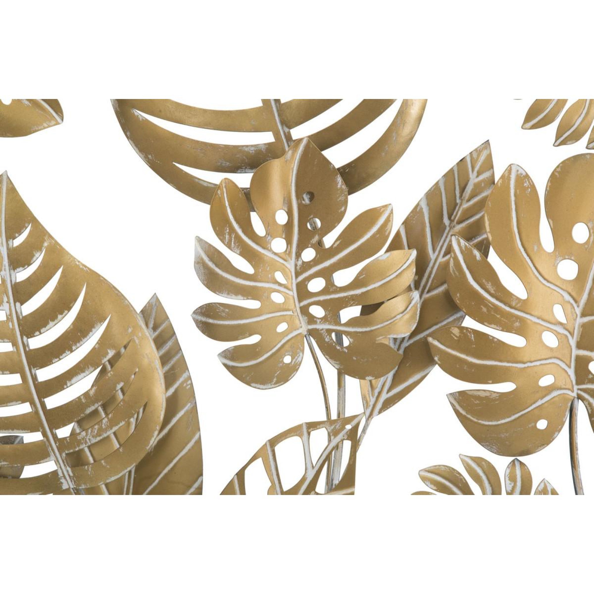 Voir la diapositive 2 : Paris Prix Décoration murale ronde en métal  jungle  80cm or
