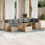 Voir la diapositive 1 : VIDAXL Salon de jardin avec coussins 8 pcs beige resine tressee