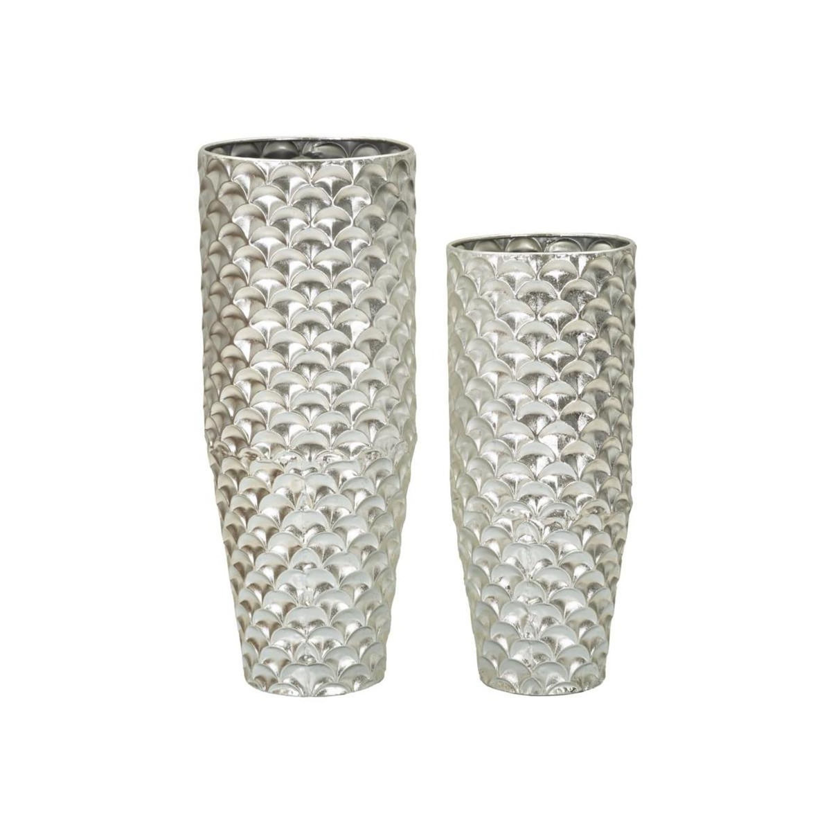 Paris Prix Lot de 2 Cache-Pots en Métal  Silvy  92cm Argent