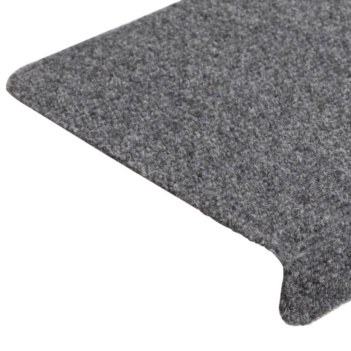 VIDAXL Tapis d'escalier 15 pcs Tissu aiguillete 65x21x4 cm Gris clair
