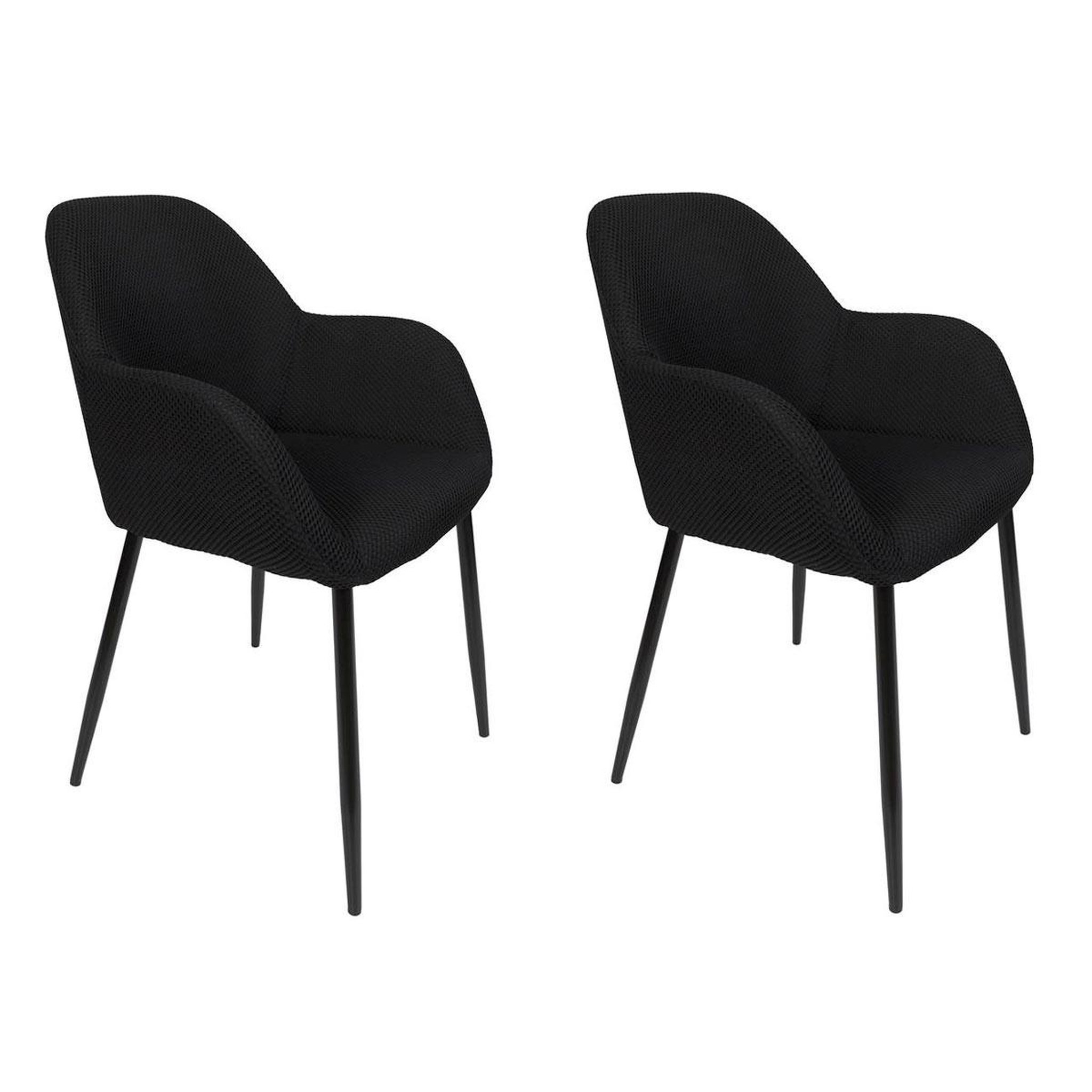 The Home Deco Factory Lot de 2 chaises fauteuil  atome  85cm noir