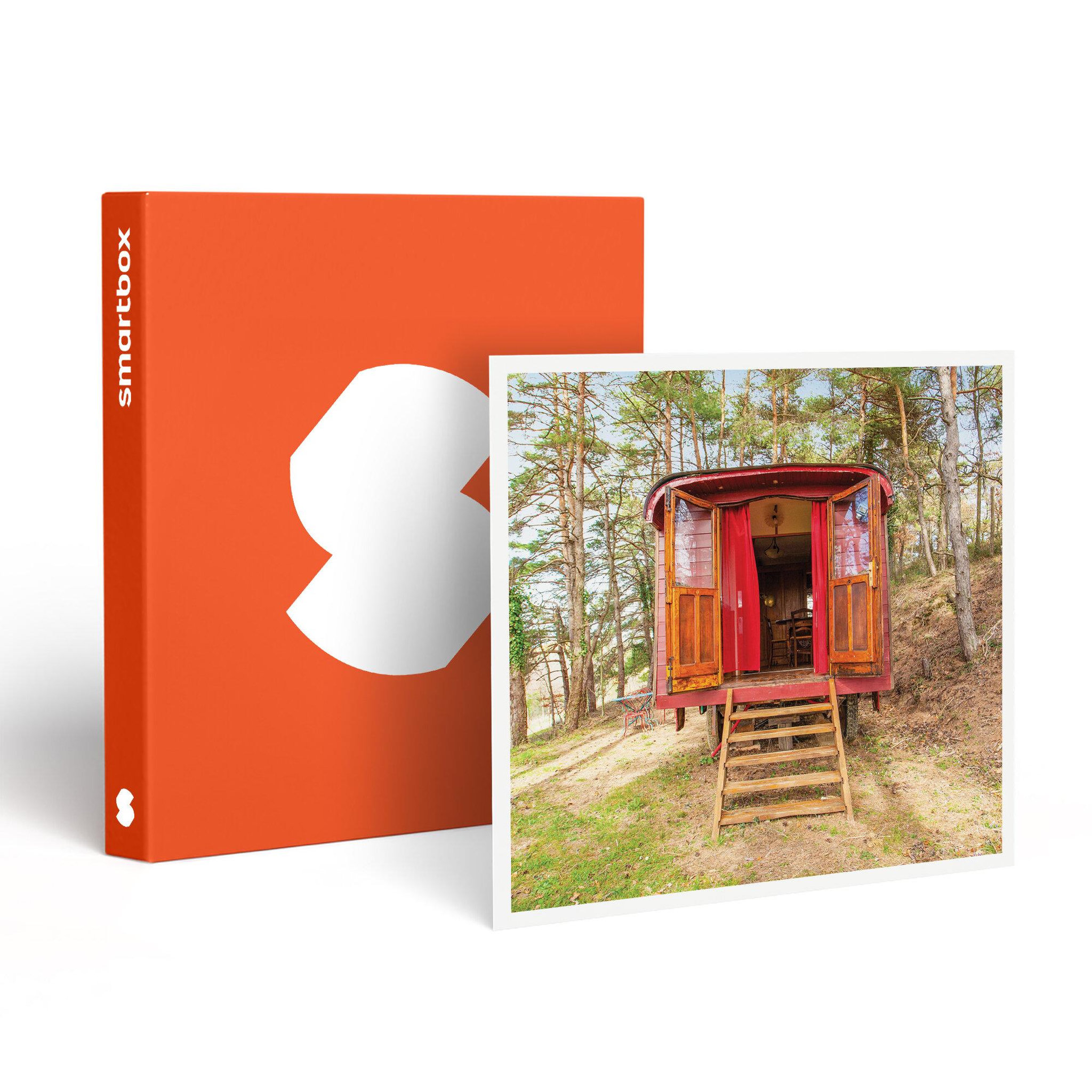 Smartbox Escapade insolite en famille : 2 jours en roulotte avec accès au parc animalier près de lyon - coffret cadeau séjour