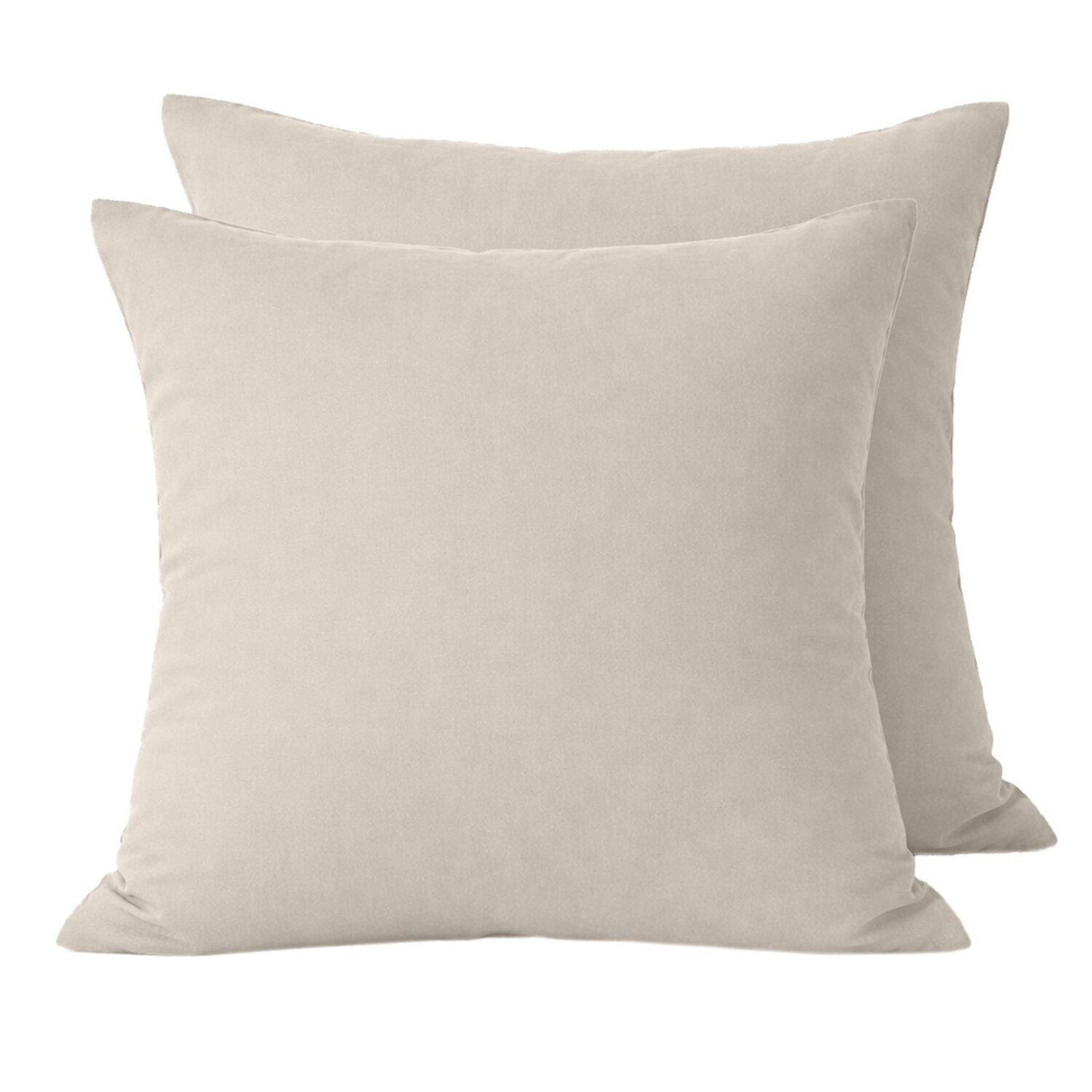 Voir la diapositive 1 : Home collection Lot de 2 taies d'oreiller 100% percale de coton 70 fils