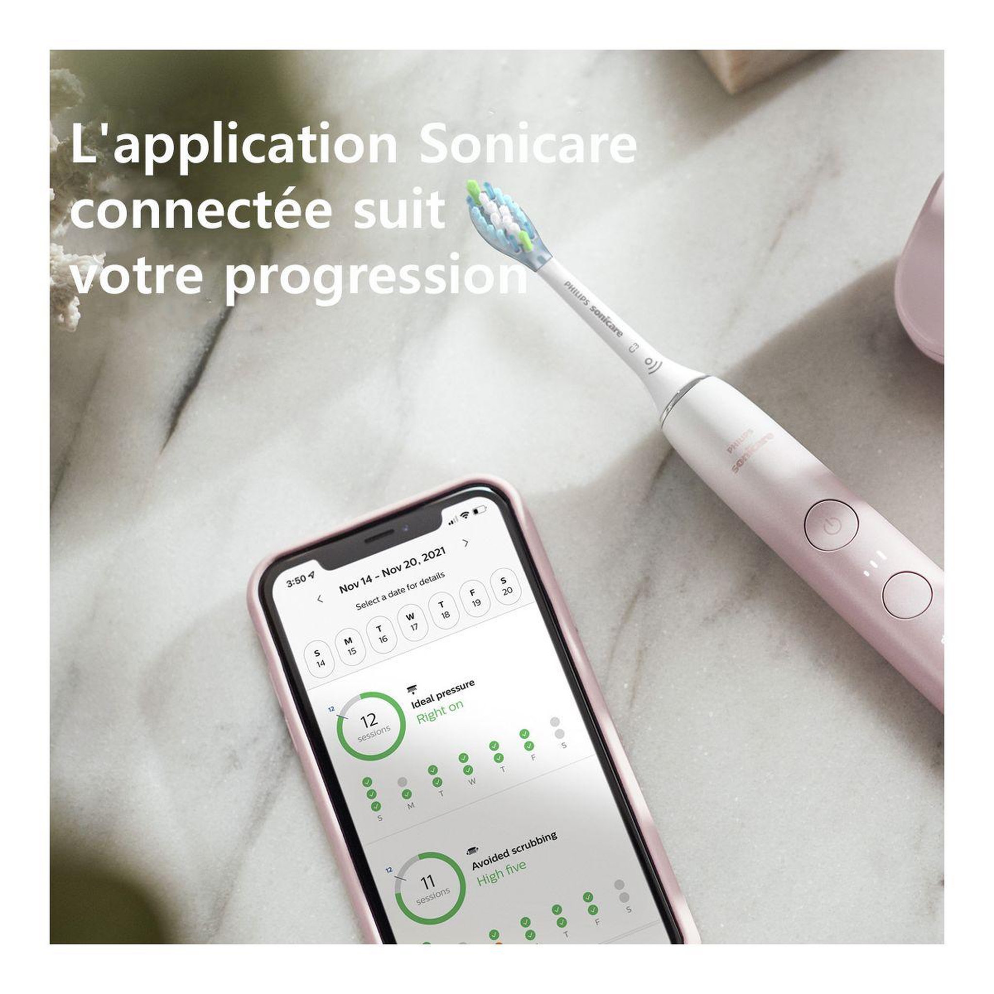 Voir la diapositive 4 : Philips Brosse à dents électrique Sonicare diamondClean 9000 HX9911/84