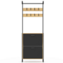 Voir la diapositive 3 : ID MARKET Vestiaire d'entrée BOSTON meuble chaussures 2 portes bois et noir