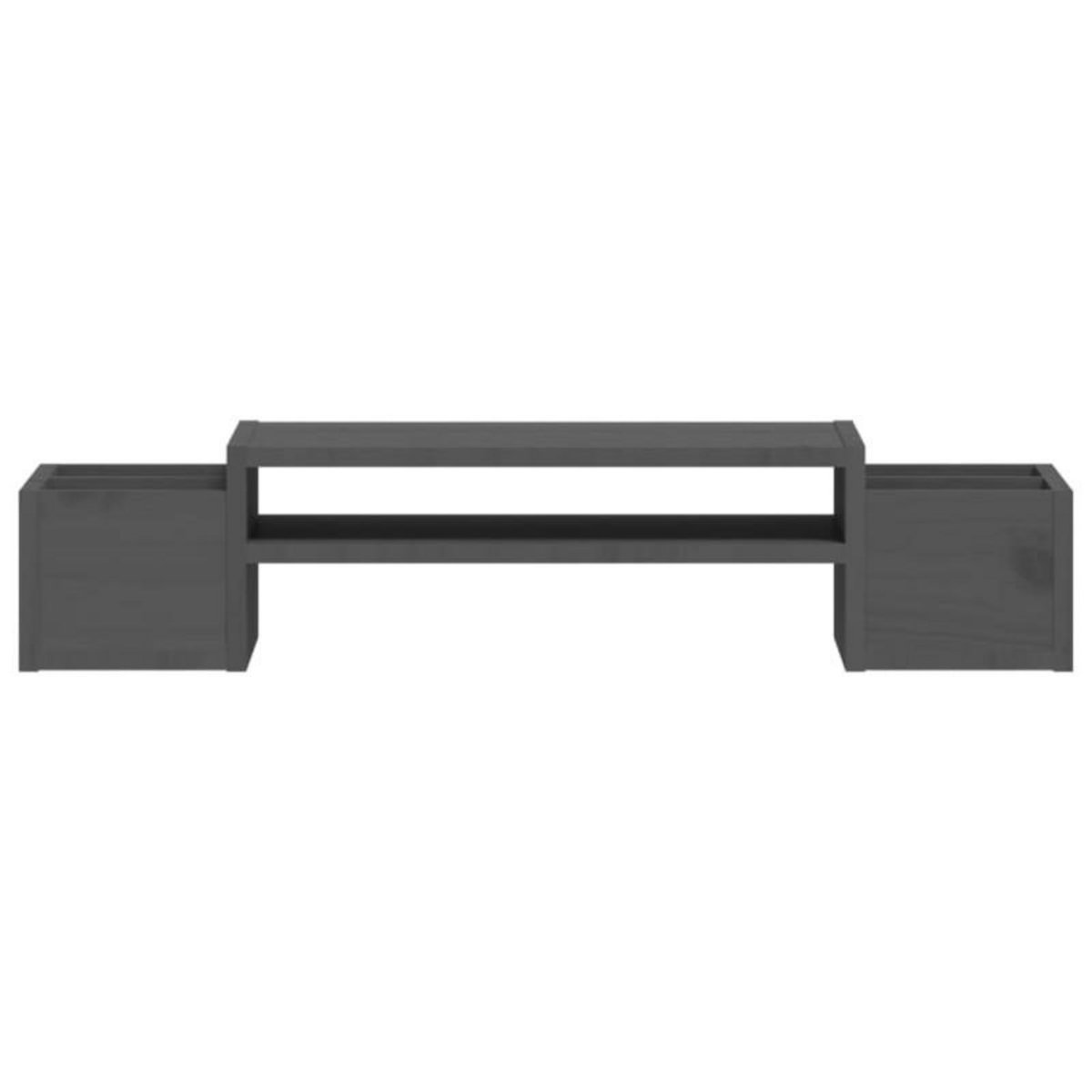VIDAXL Support de moniteur Gris 70x27,5x15 cm Bois de pin solide