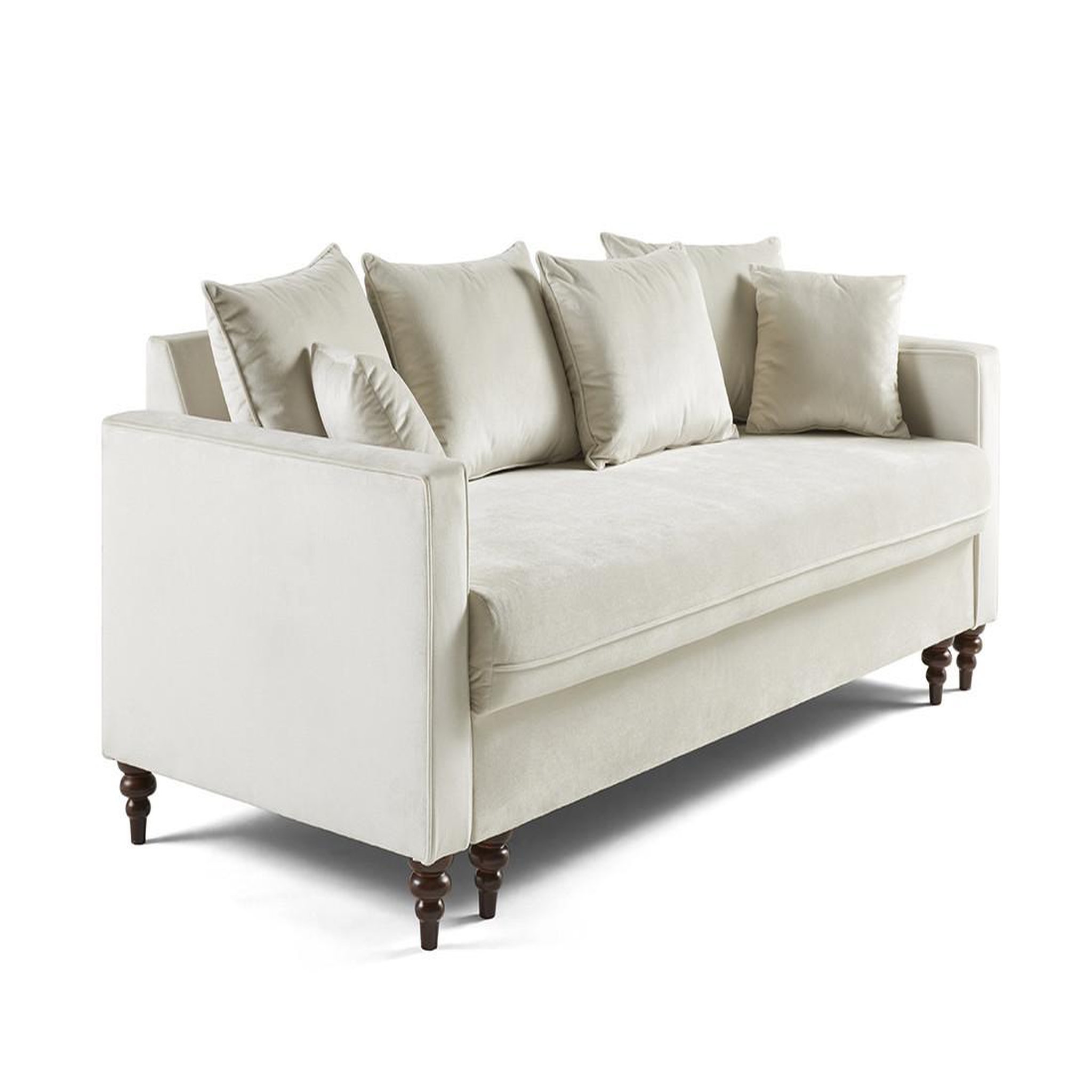 Voir la diapositive 3 : BEST MOBILIER Flamingo - canapé droit 3 places convertible en velours