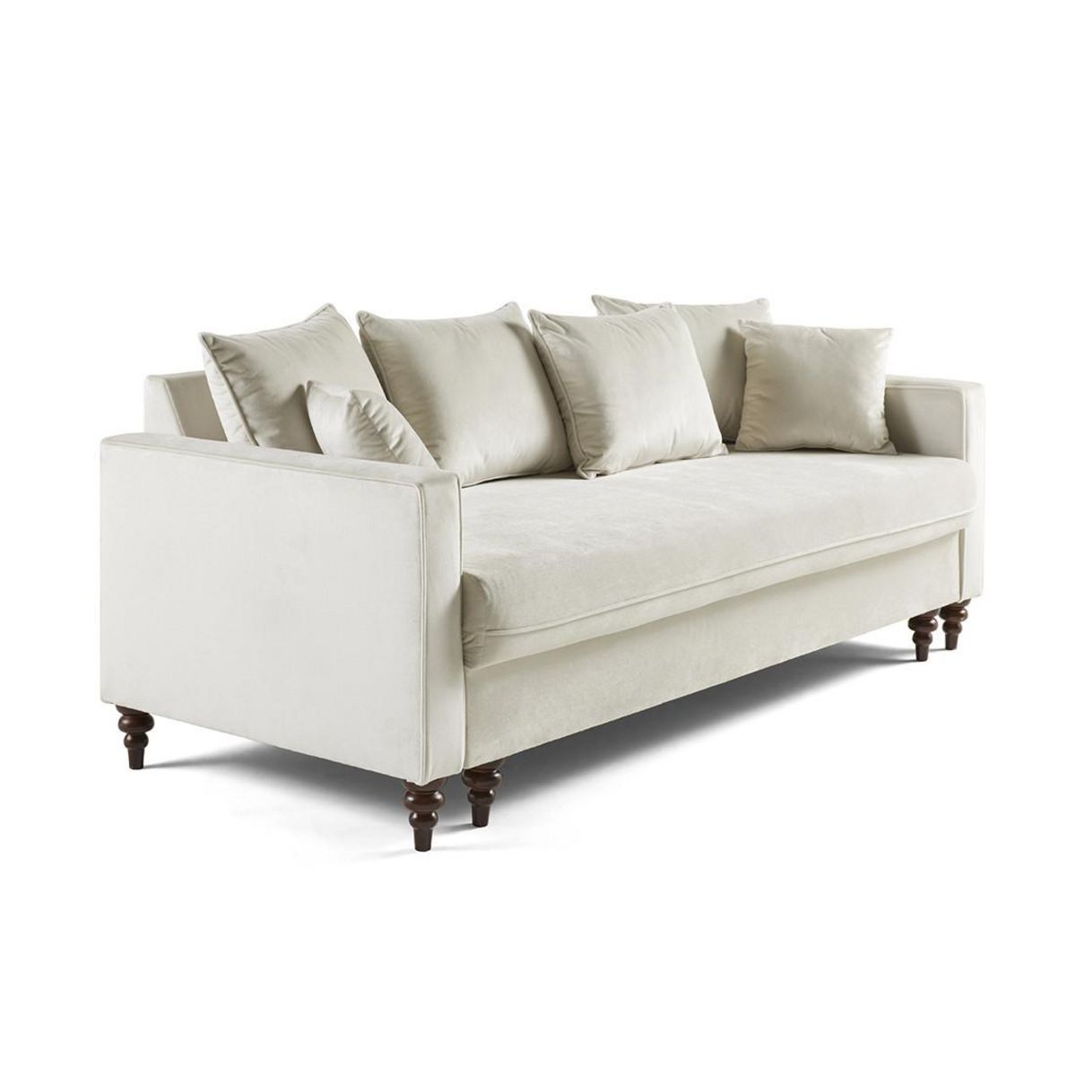 BEST MOBILIER Flamingo - canapé droit 3 places convertible en velours