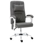 VIDAXL Chaise de bureau de massage Gris Similicuir
