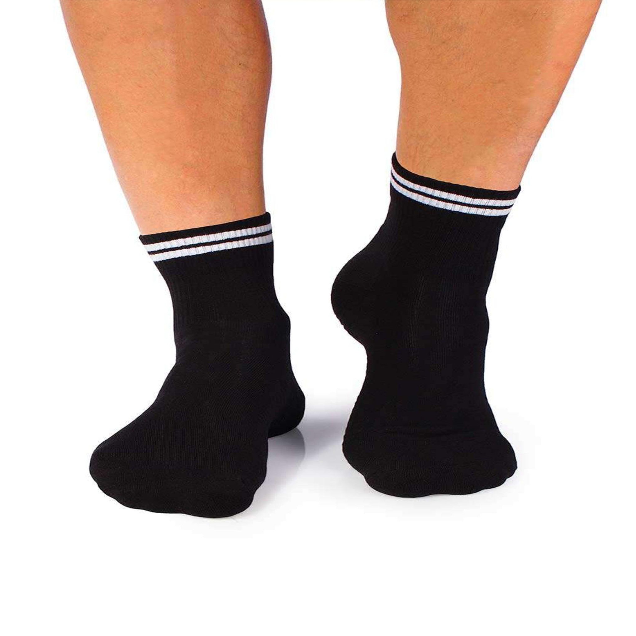Voir la diapositive 4 : PIRIN HILL Chaussettes courtes active day noires bandes blanches
