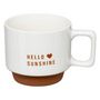Voir la diapositive 2 : SECRET DE GOURMET Lot de 4 Mugs sur Rack  Hello  30cl Blanc