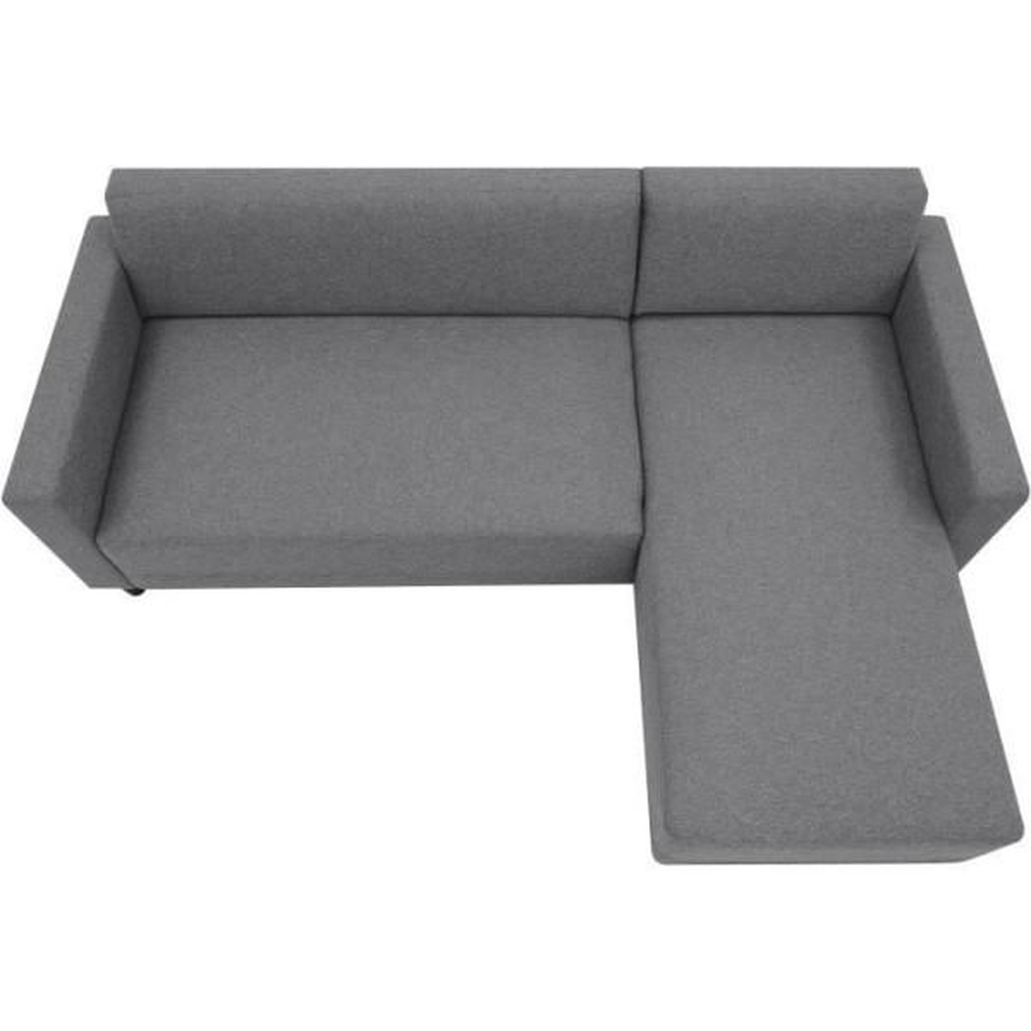 Voir la diapositive 4 : MARKET24 Canapé d'angle fixe 4 places BOB - Tissu anthracite - Réversible - L 197 x P 117 x H 65 cm