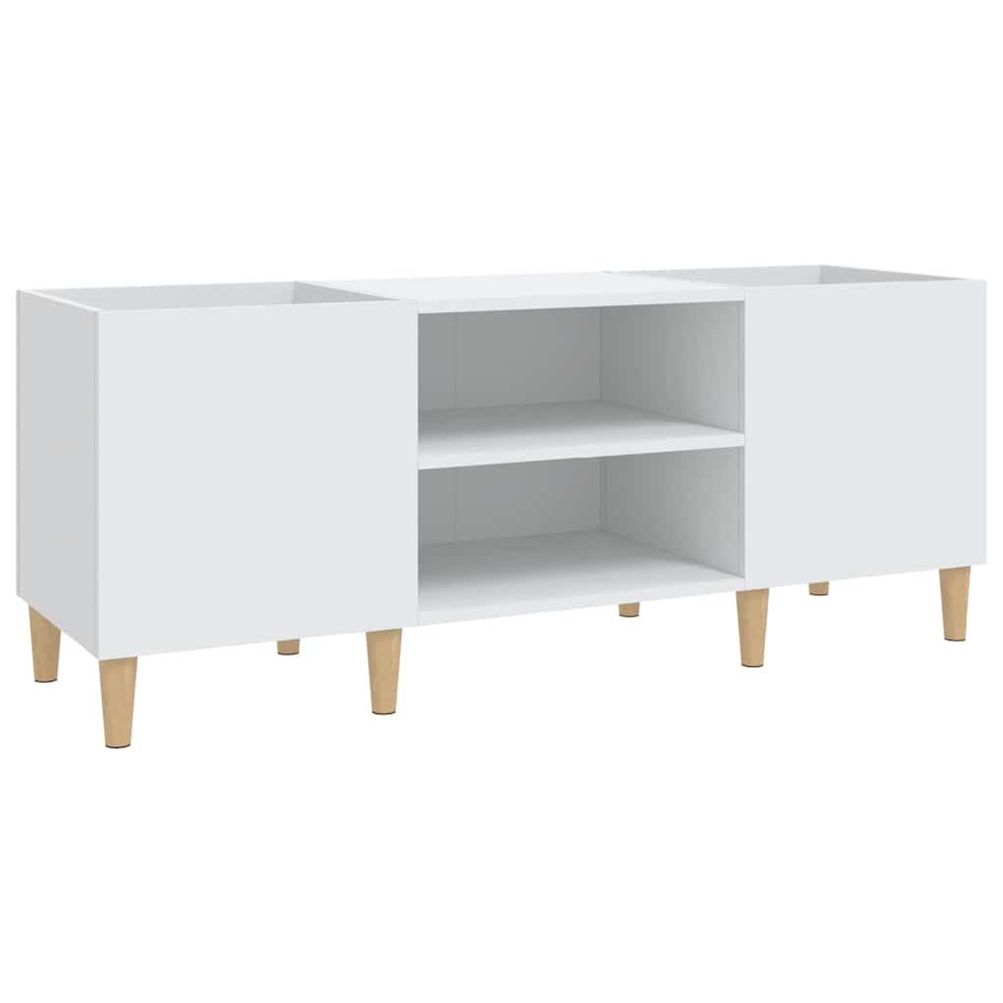 Voir la diapositive 2 : VIDAXL Meuble a disques blanc 121x38x48 cm bois d'ingenierie