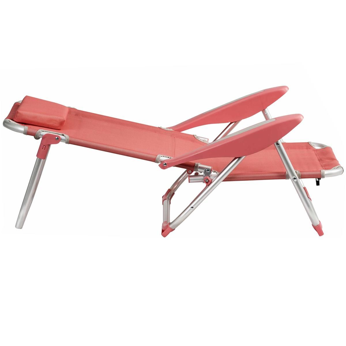 Clic Clac des Plages Fauteuil relax aluminium 4 positions rose CLIC CLAC
