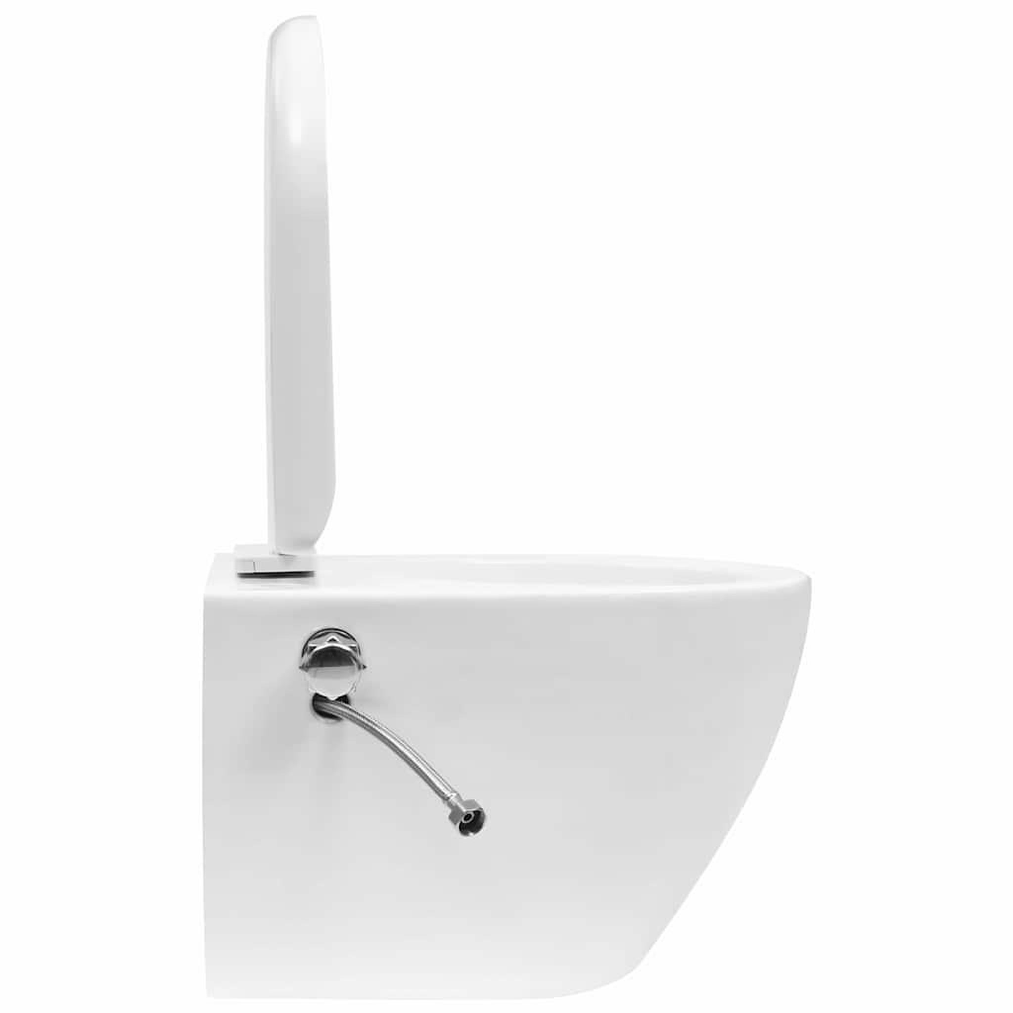 Voir la diapositive 4 : VIDAXL Toilette murale sans rebord et reservoir cache Ceramique Blanc