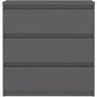 Voir la diapositive 2 : MARKET24 Commode - CHELSEA - 3 tiroirs - Anthracite - 77,2 x 42,2 x 79,9 cm
