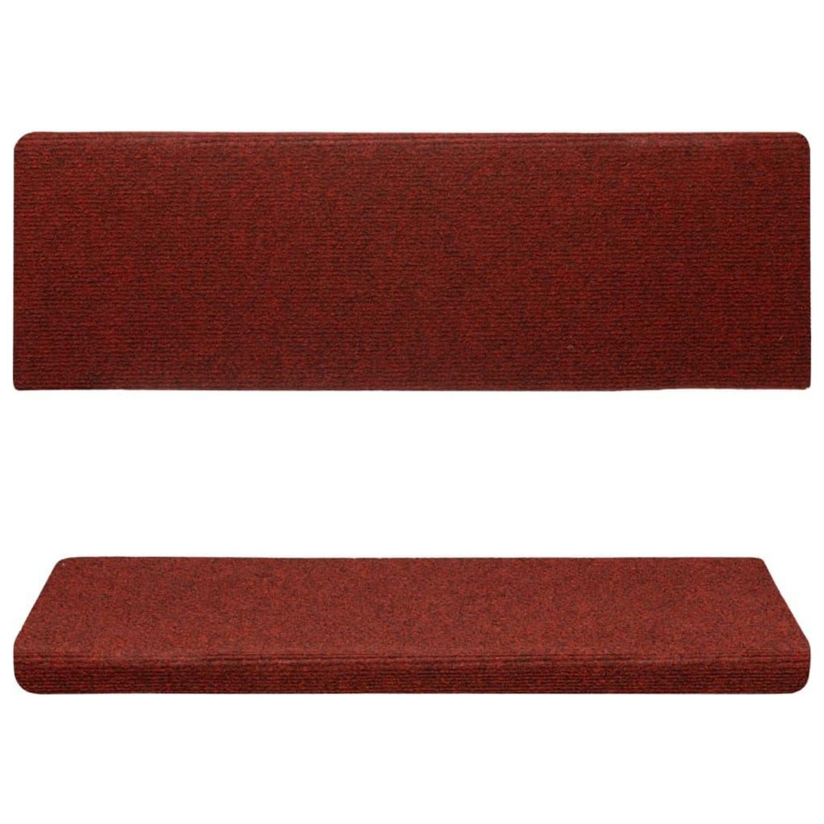 VIDAXL Tapis d'escalier 15 pcs Tissu aiguillete 65x21x4 cm Rouge