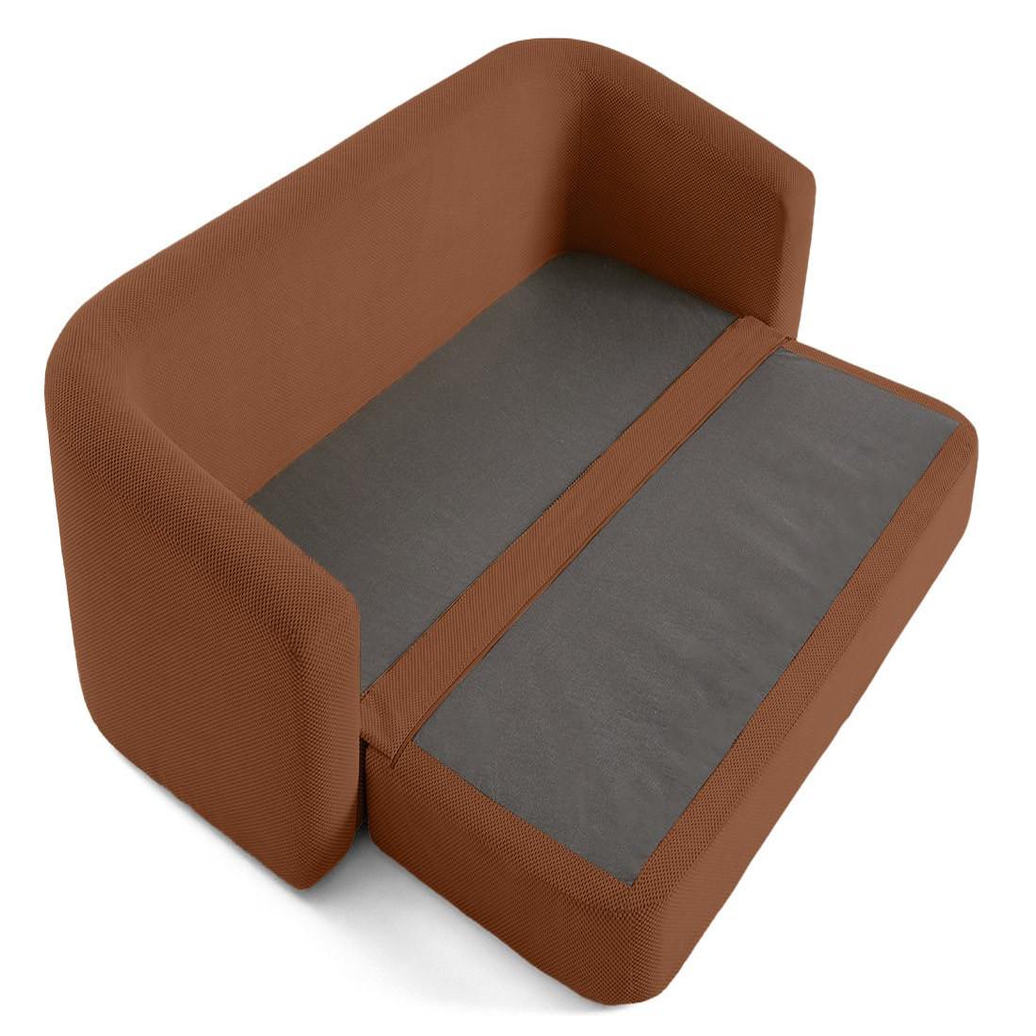 Voir la diapositive 3 : BEST MOBILIER Nuvia - canapé convertible déplimousse 3 places en velours texturé