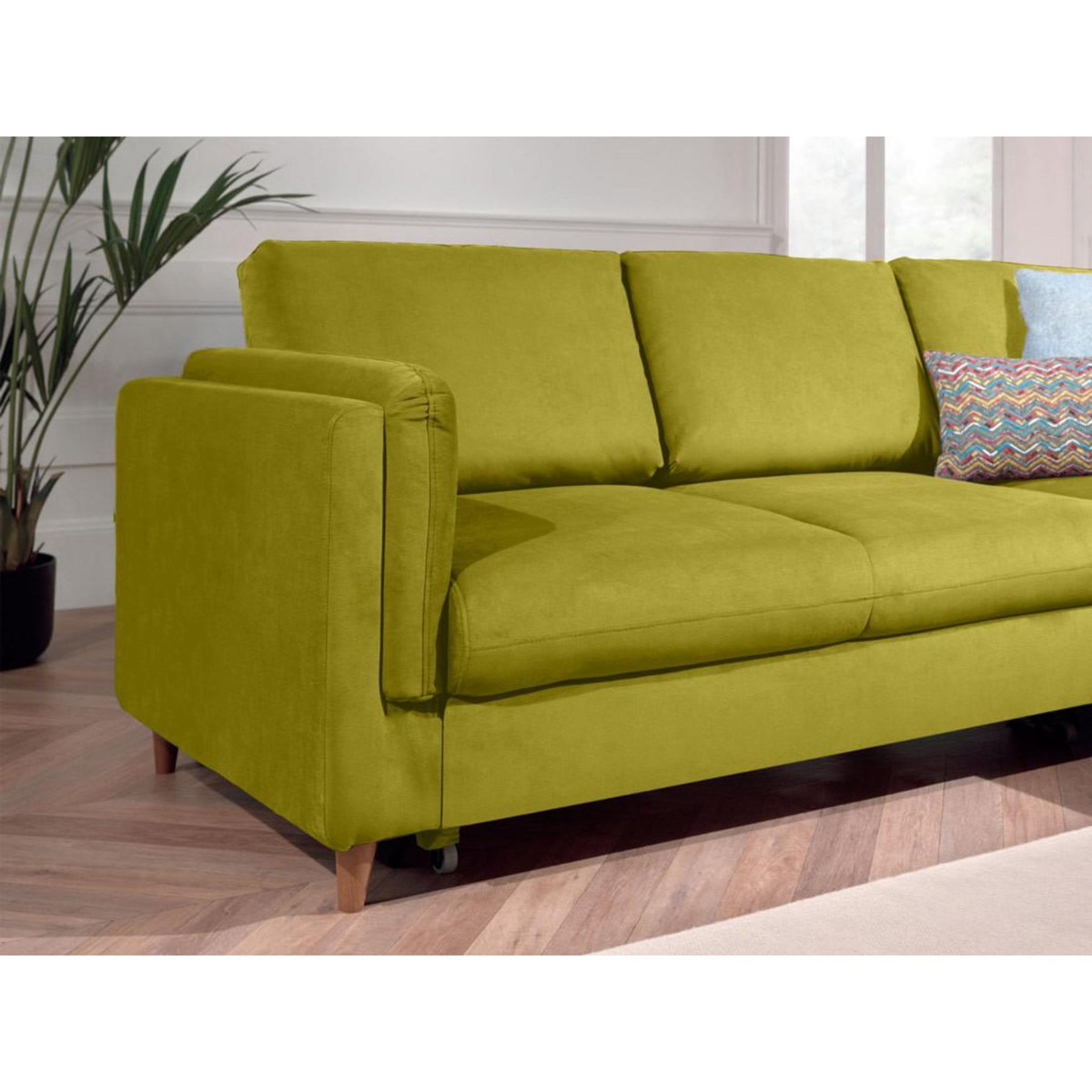 LISA DESIGN Brooke - canapé d'angle droit - convertible - 5 places - en velours