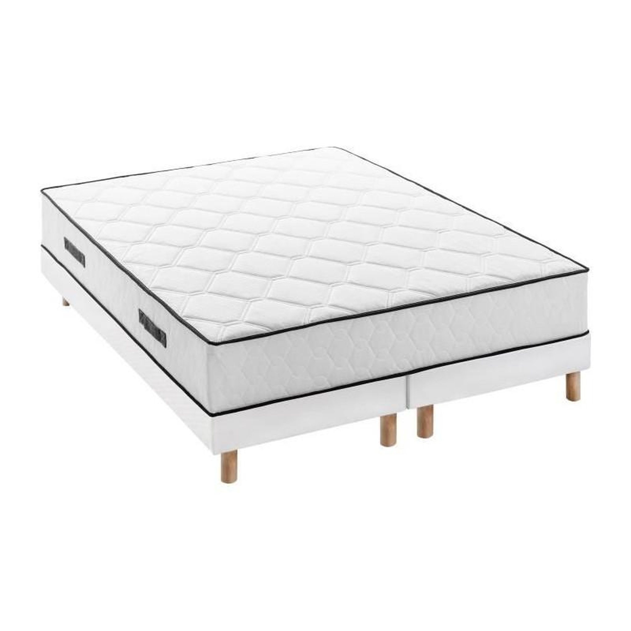 DEKO DREAM Ensemble matelas 180x200 cm + sommiers 2x90x200 cm - Ressorts ensachés - 7 zones de confort - 27 cm - Équilibré - DEKO DREAM