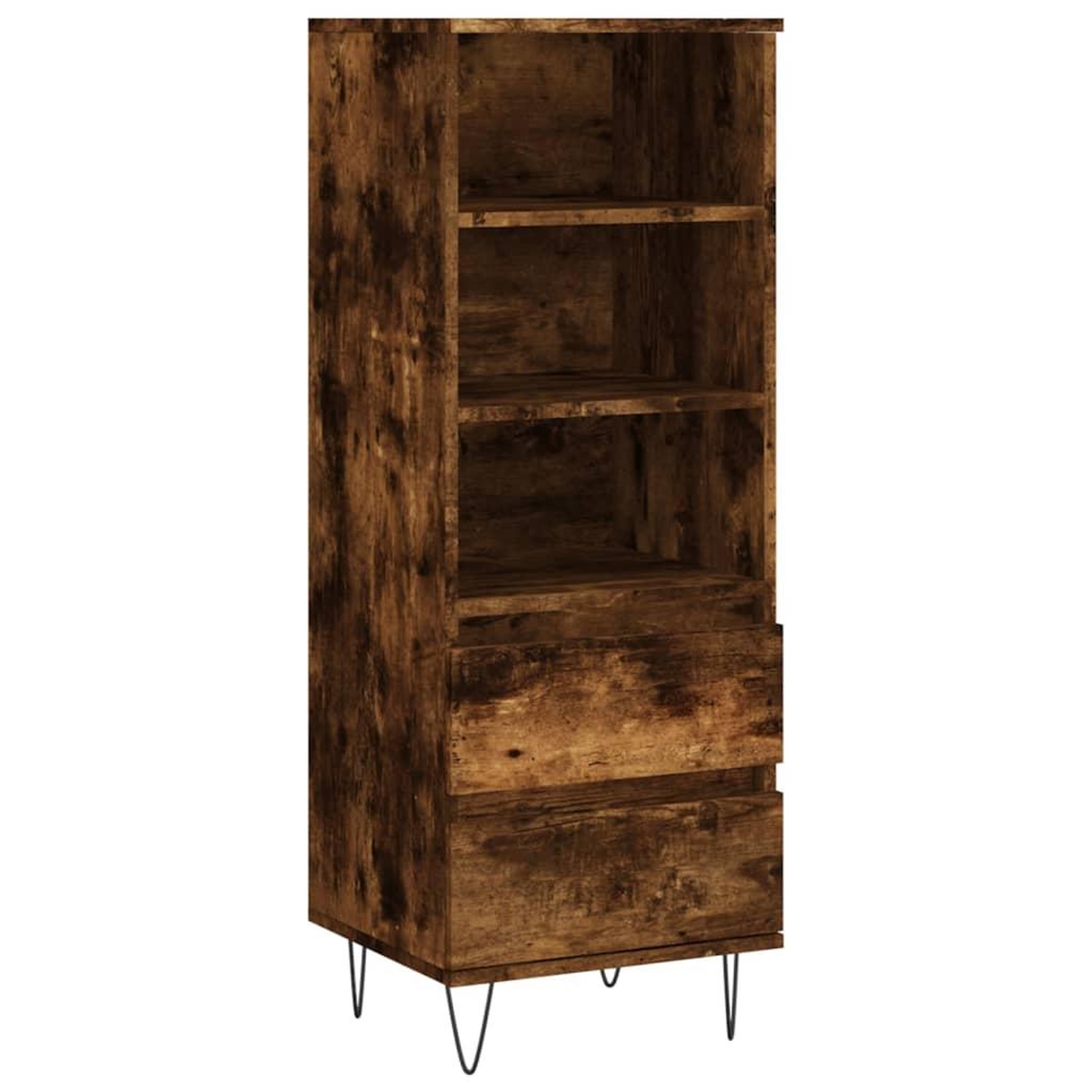 Voir la diapositive 2 : VIDAXL Buffet haut Chene fume 40x36x110 cm Bois d'ingenierie