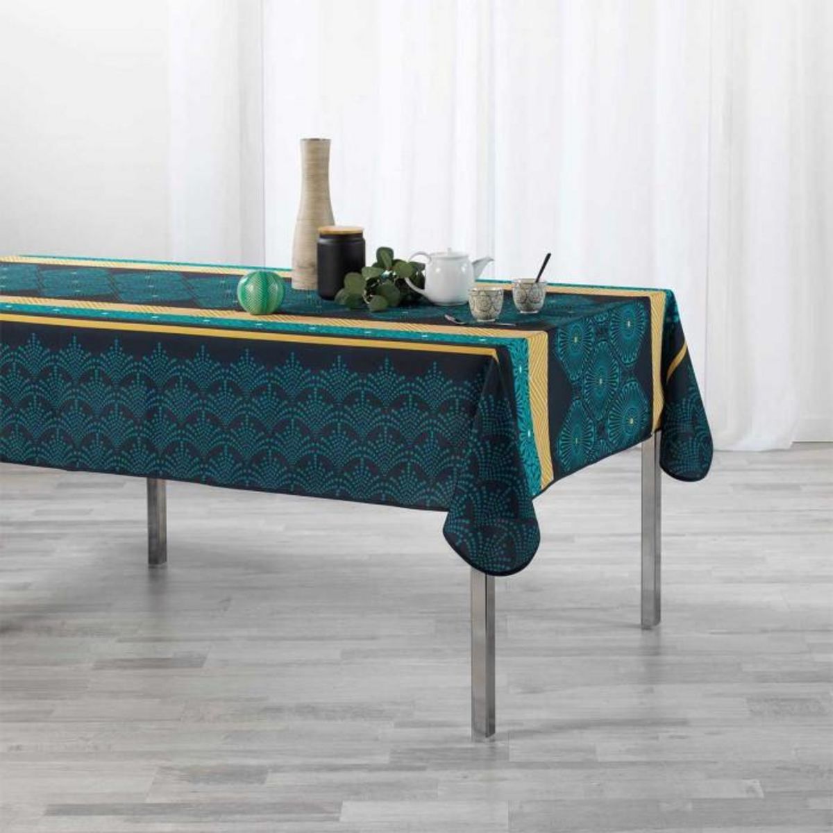 Paris Prix Nappe Antitache  Cuisine Addict  150x240cm Bleu