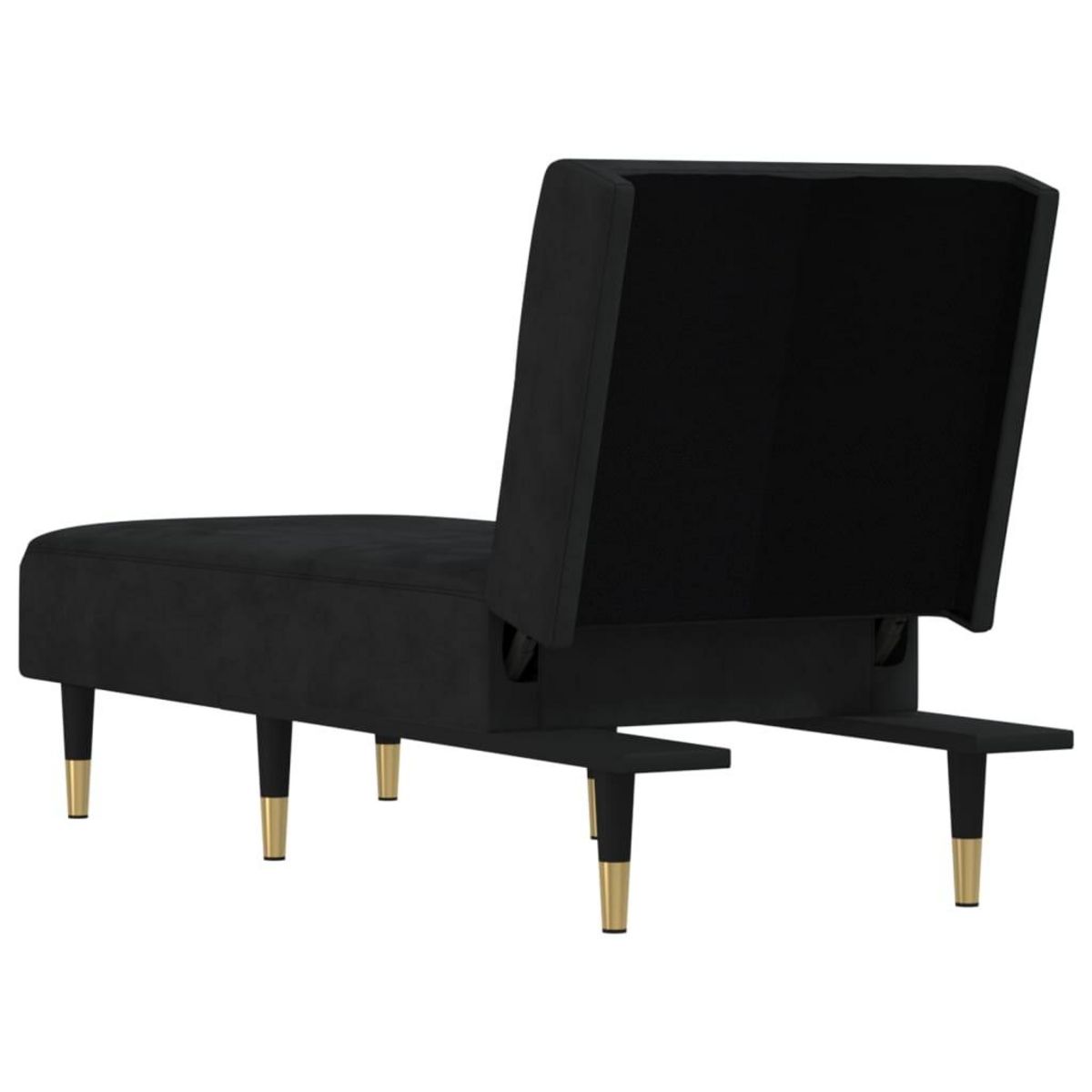 VIDAXL Chaise longue noir velours