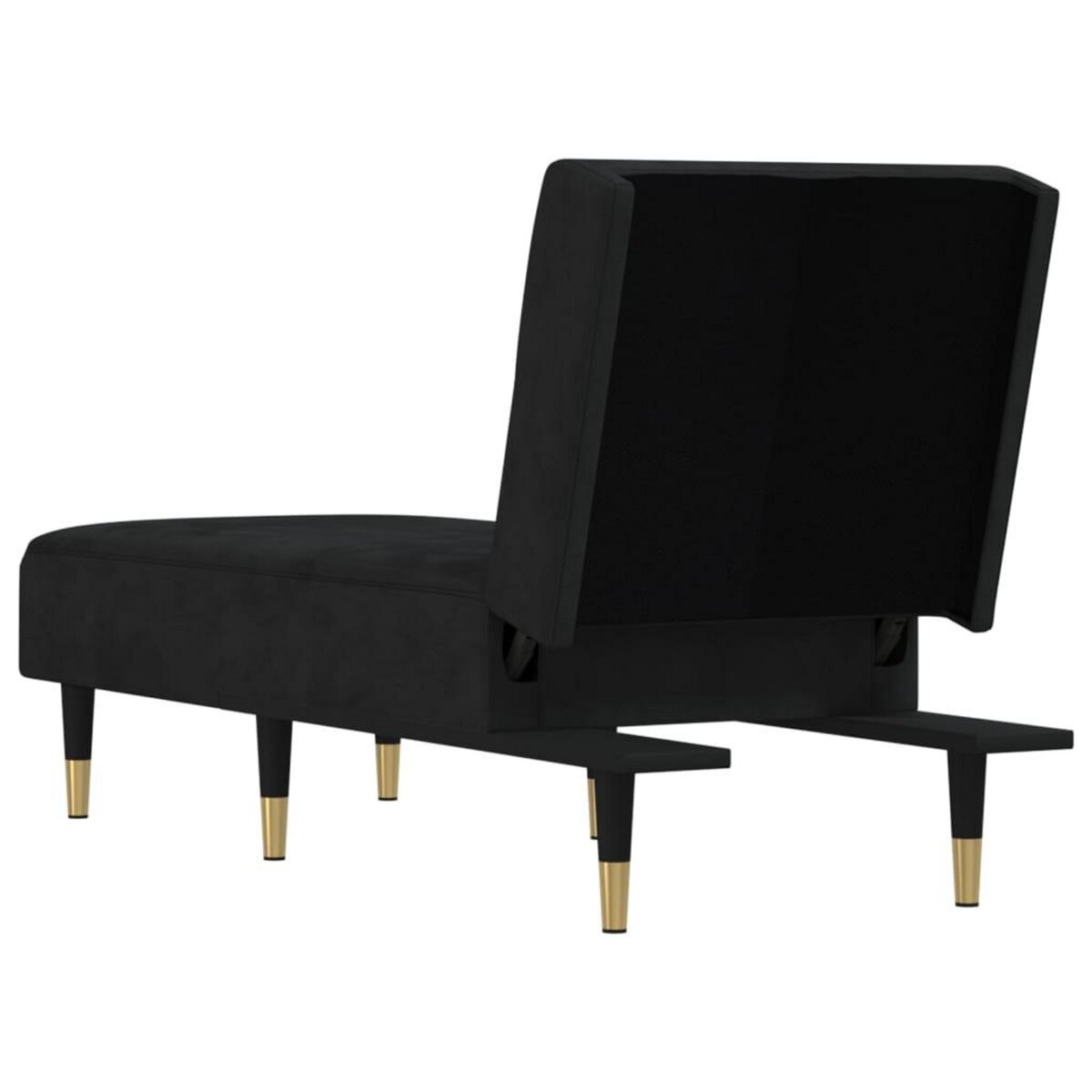 VIDAXL Chaise longue noir velours
