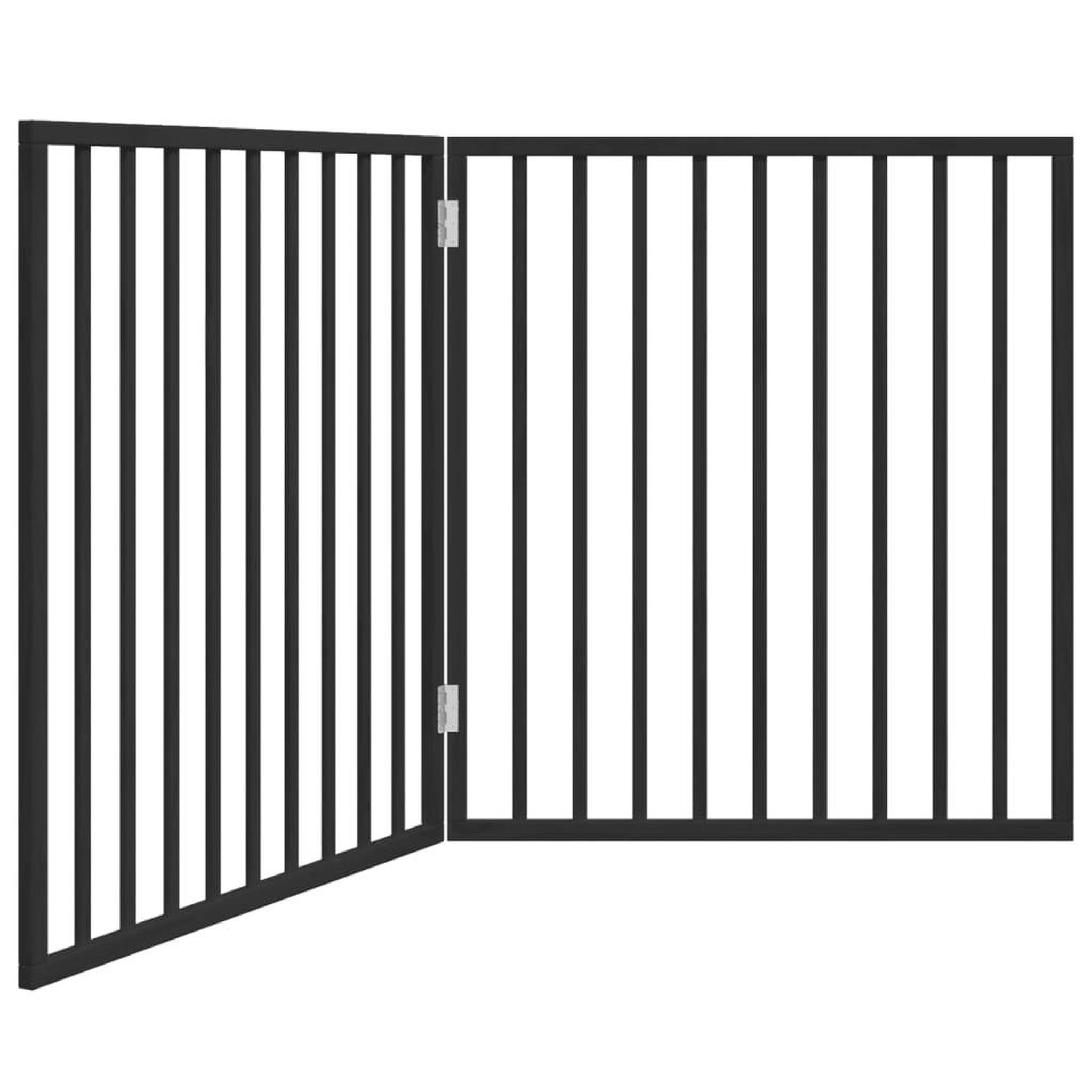 Voir la diapositive 2 : VIDAXL Barriere pour chien pliable 2 panneaux noir bois de peuplier