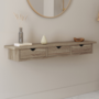 Voir la diapositive 2 : ID MARKET Etagère murale console d'entrée LISE 3 tiroirs façon hêtre