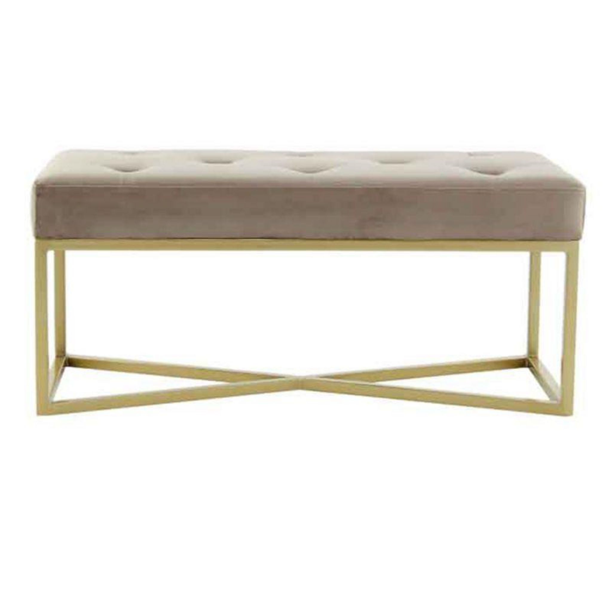 paris-prix-banc-en-velours-design-diaz-90cm-taupe-or-pas-cher-auchan-fr