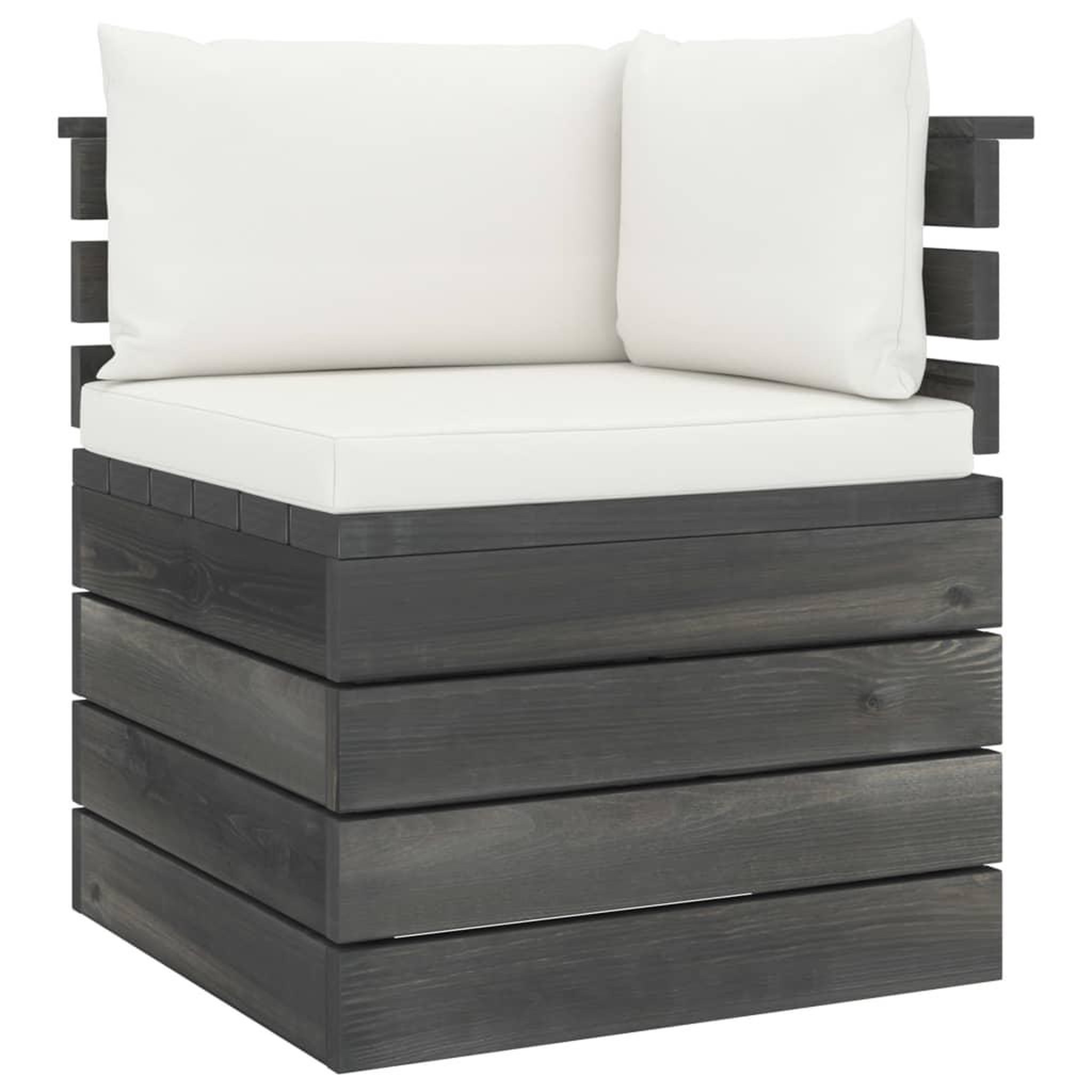 Voir la diapositive 4 : VIDAXL Salon palette de jardin 5 pcs avec coussins Bois de pin massif