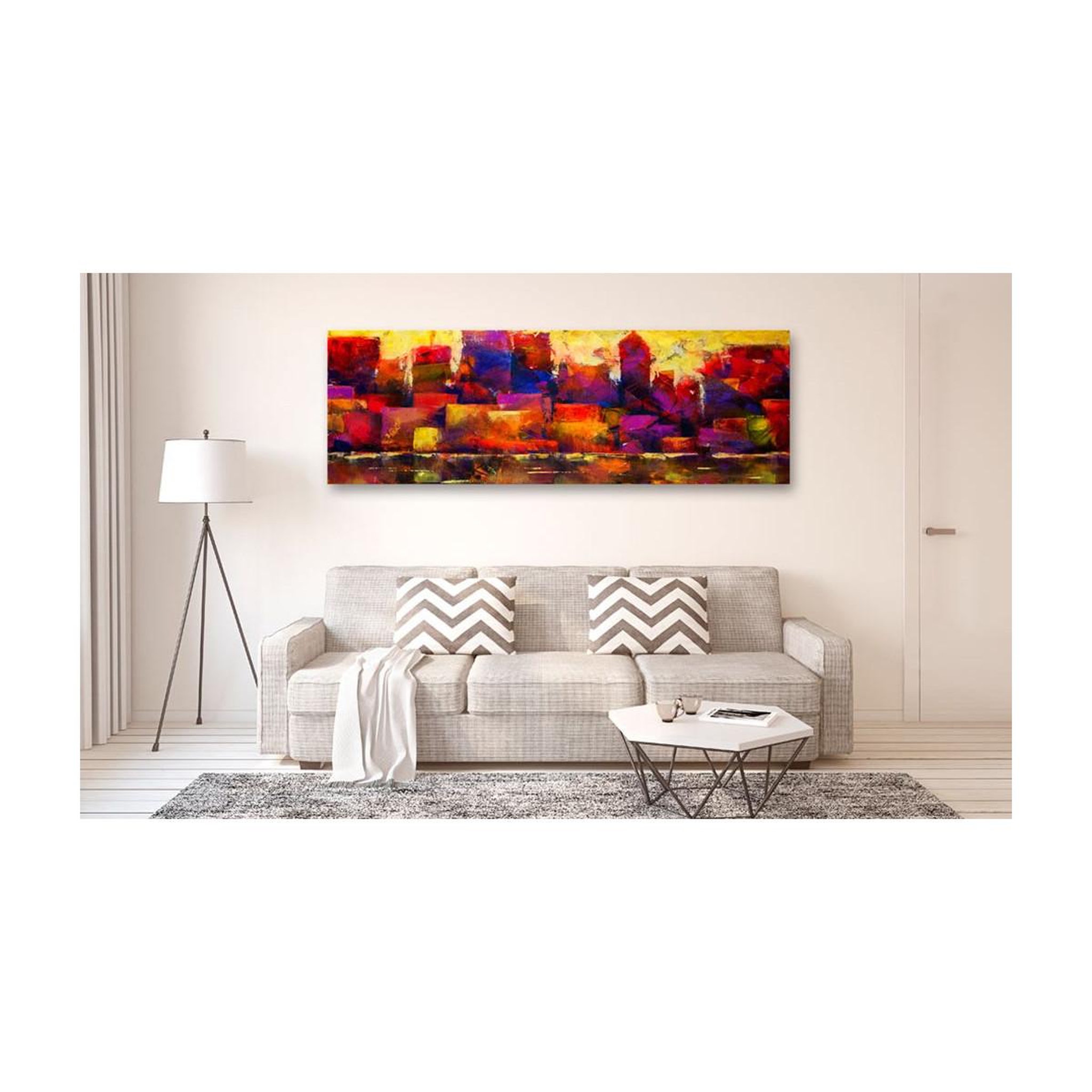Voir la diapositive 2 : Paris Prix Tableau imprimé  colourful city skyline