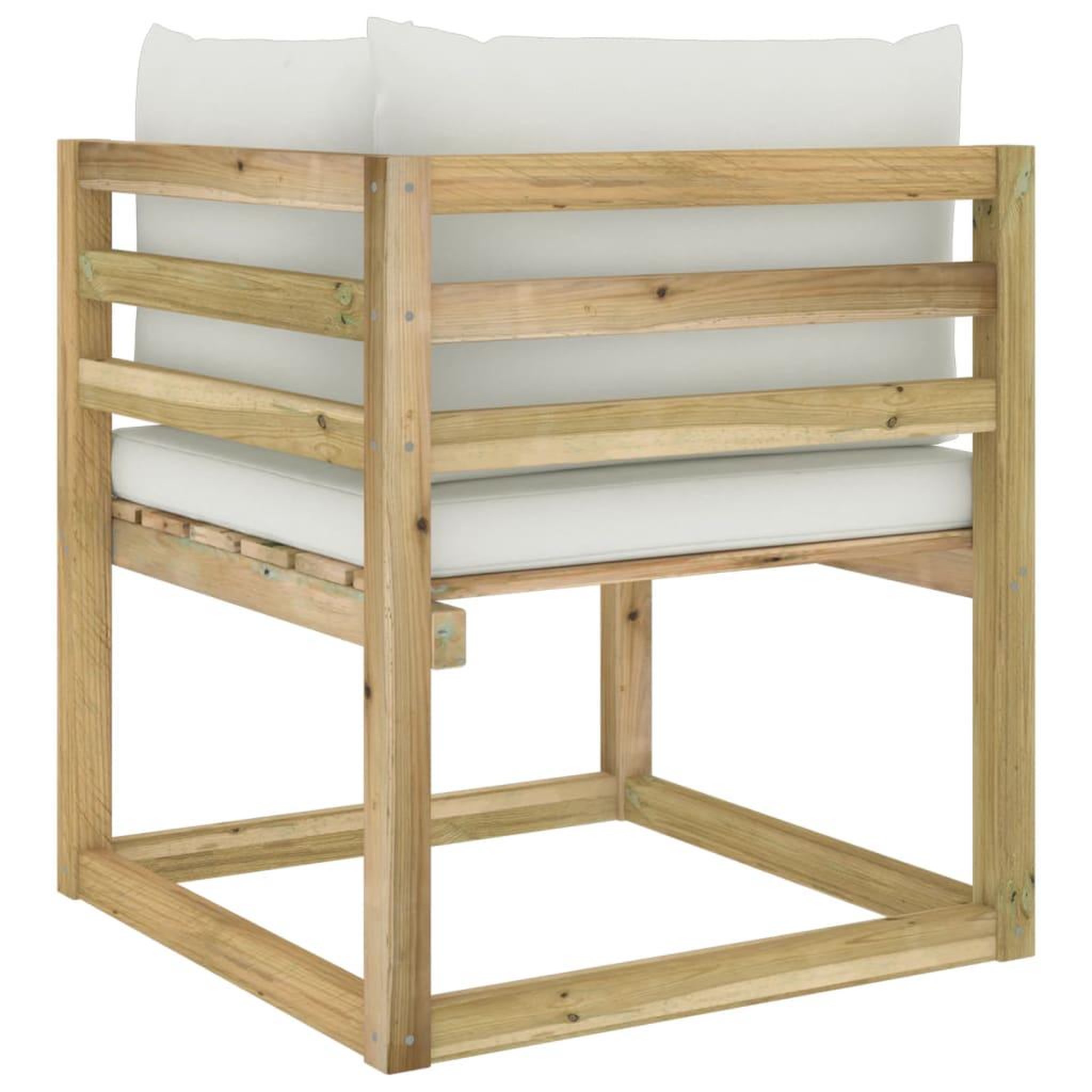 Voir la diapositive 5 : VIDAXL Canape d'angle de jardin avec coussins Bois impregne de vert