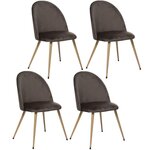 TOILINUX Lot de 4 Chaises Slano. Coloris disponibles : Gris, Jaune, Noir, Bleu