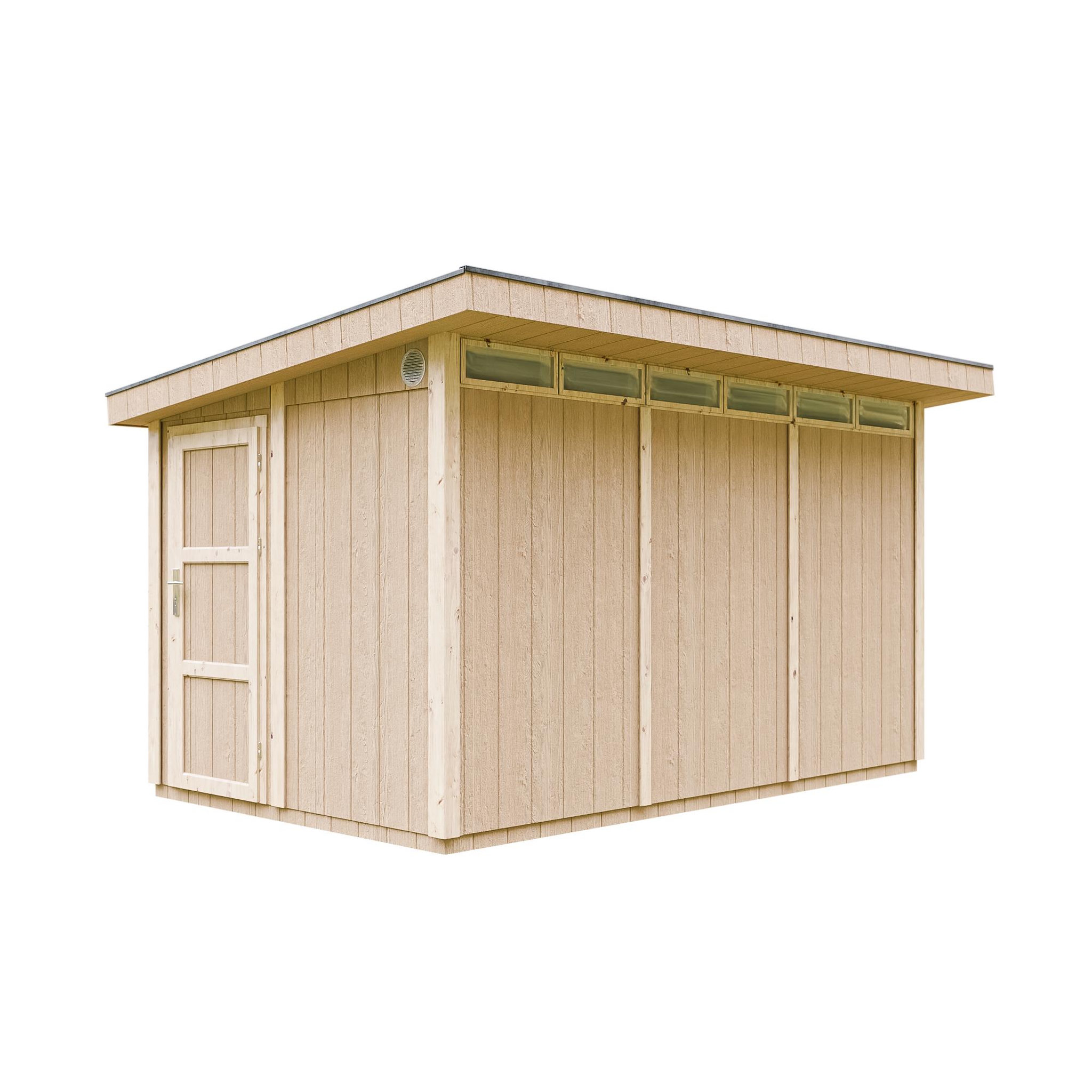 Voir la diapositive 2 : TIMBELA Abri de Jardin Qualité Premium 9m²L412xL279xH237cm avec sol, bardeaux bitumineux M904