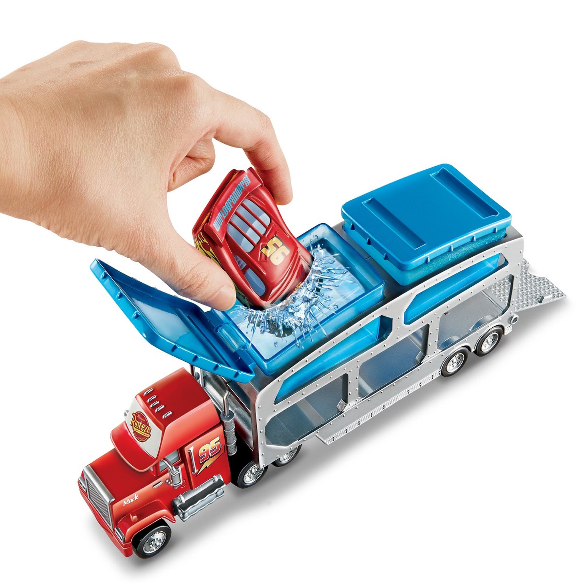 Voir la diapositive 4 : CARS Mattel Véhicule Mack et Flash Mcqueen changent de couleur - Cars 
