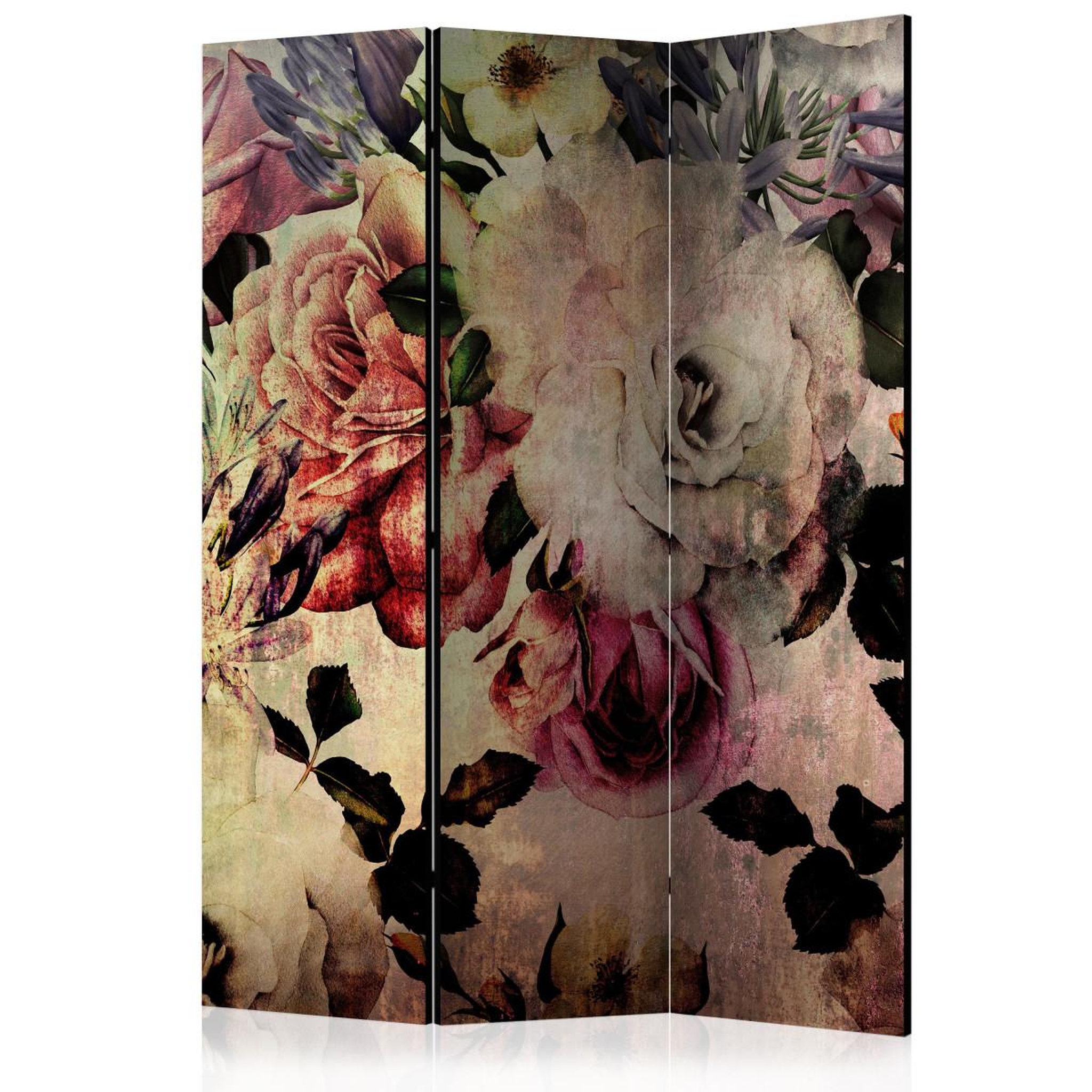 Paris Prix Paravent 3 volets  nostalgia flowers  135x172cm