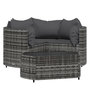 Voir la diapositive 2 : VIDAXL Salon de jardin 4 pcs avec coussins Gris Resine tressee